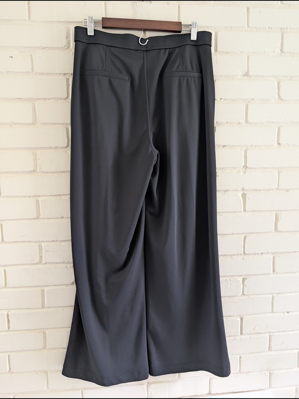 HALARA L Regular Flex High Waisted Pocket Straight Leg Crepe Work Pants Black - Picture 4 of 11
